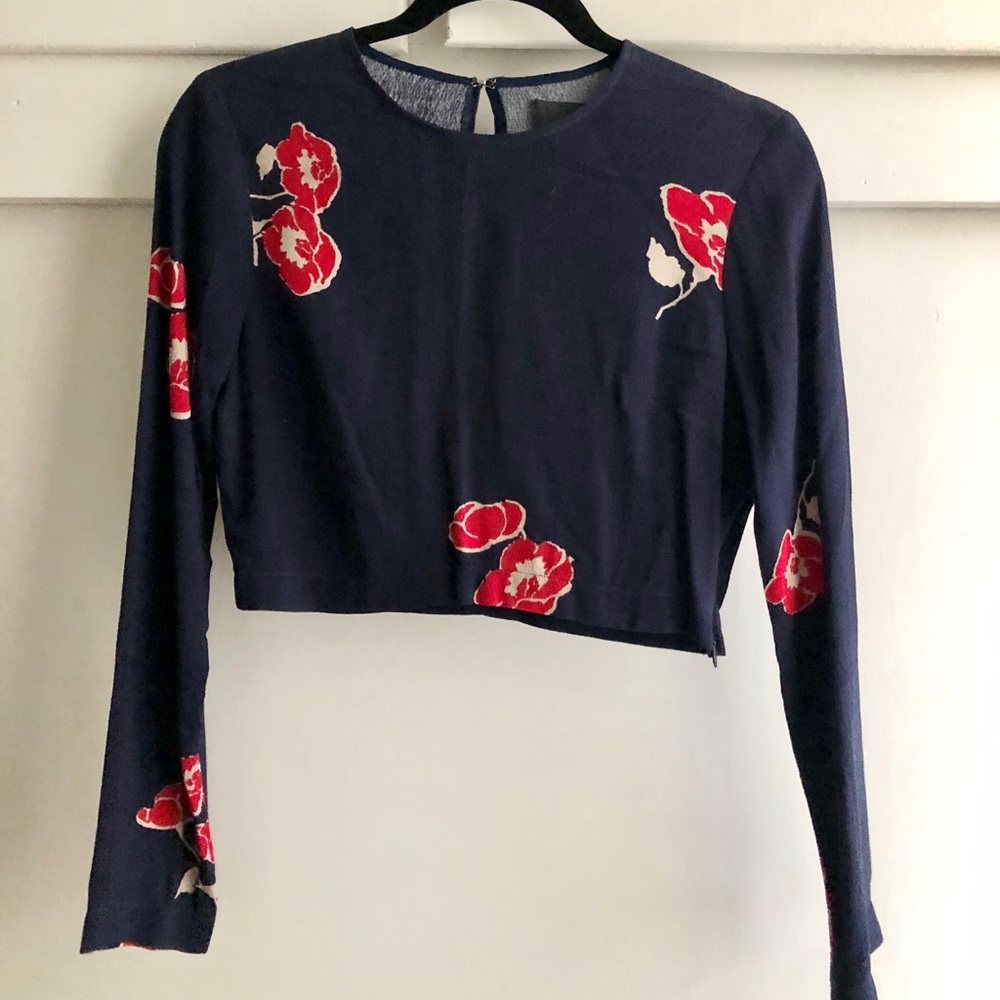Reformation Silk Long Sleeve Crop